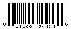 UPC 051500264386 barcode image