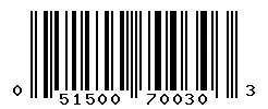 UPC barcode 051500700303