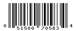 UPC barcode 051500705834