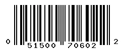 UPC 051500706022 barcode image