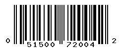 UPC 051500720042 barcode image