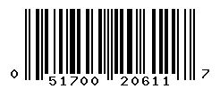 UPC barcode number 051700206117