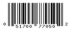 UPC barcode number 051700770502