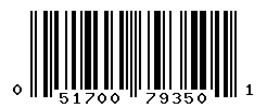 UPC barcode number 051700793501