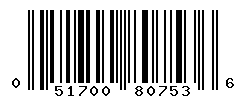 UPC barcode number 051700807536