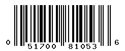 UPC barcode number 051700810536