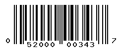 UPC barcode number 052000003437