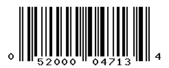 UPC barcode number 052000047134