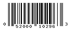 UPC barcode number 052000102963