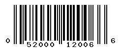 UPC barcode number 052000120066