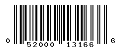 UPC barcode number 052000131666