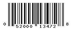 UPC barcode number 052000134728