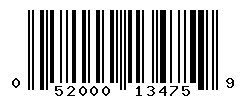 UPC barcode number 052000134759