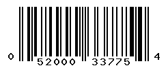 UPC barcode number 052000337754