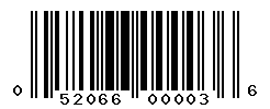 UPC barcode number 052066000036