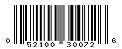 UPC barcode number 052100300726