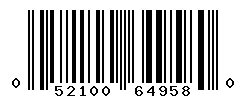 UPC barcode number 052100649580