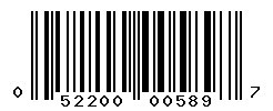 UPC barcode number 052200005897