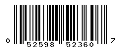 UPC barcode 052598523607
