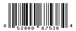 UPC barcode number 052800675384