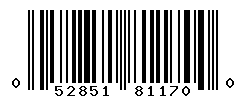 UPC barcode number 052851811700