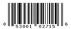 UPC barcode number 053001027156