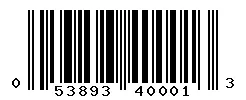 UPC barcode 053893400013