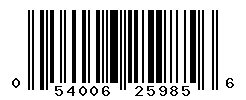 UPC barcode number 054006259856