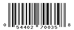 UPC barcode 054402700358