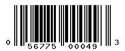 UPC barcode number 056775000493