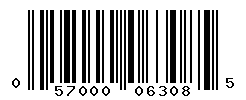 UPC barcode number 057000063085