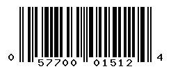 UPC barcode number 057700015124