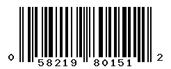 UPC barcode 058219801512