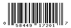 UPC barcode 058449172017