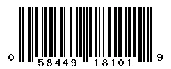 UPC barcode 058449181019