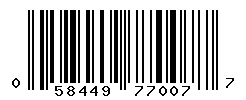 upc 058449770077 barcode image