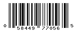 UPC barcode number 058449770565