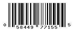 UPC barcode number 058449771555
