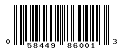 UPC barcode number 058449860013