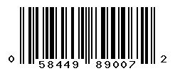 UPC barcode number 058449890072