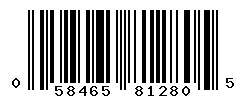 UPC barcode number 058465812805