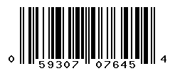 UPC barcode number 059307076454