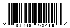 UPC barcode number 061248504187