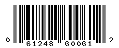 UPC barcode number 061248600612