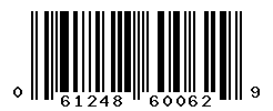 upc 061248600629 barcode image