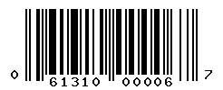 UPC barcode number 061310000067 lookup