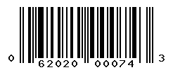 UPC barcode number 062020000743