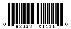 UPC barcode number 062338011110