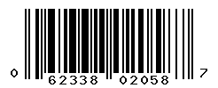 UPC barcode number 062338020587