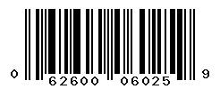 UPC barcode number 062600060259